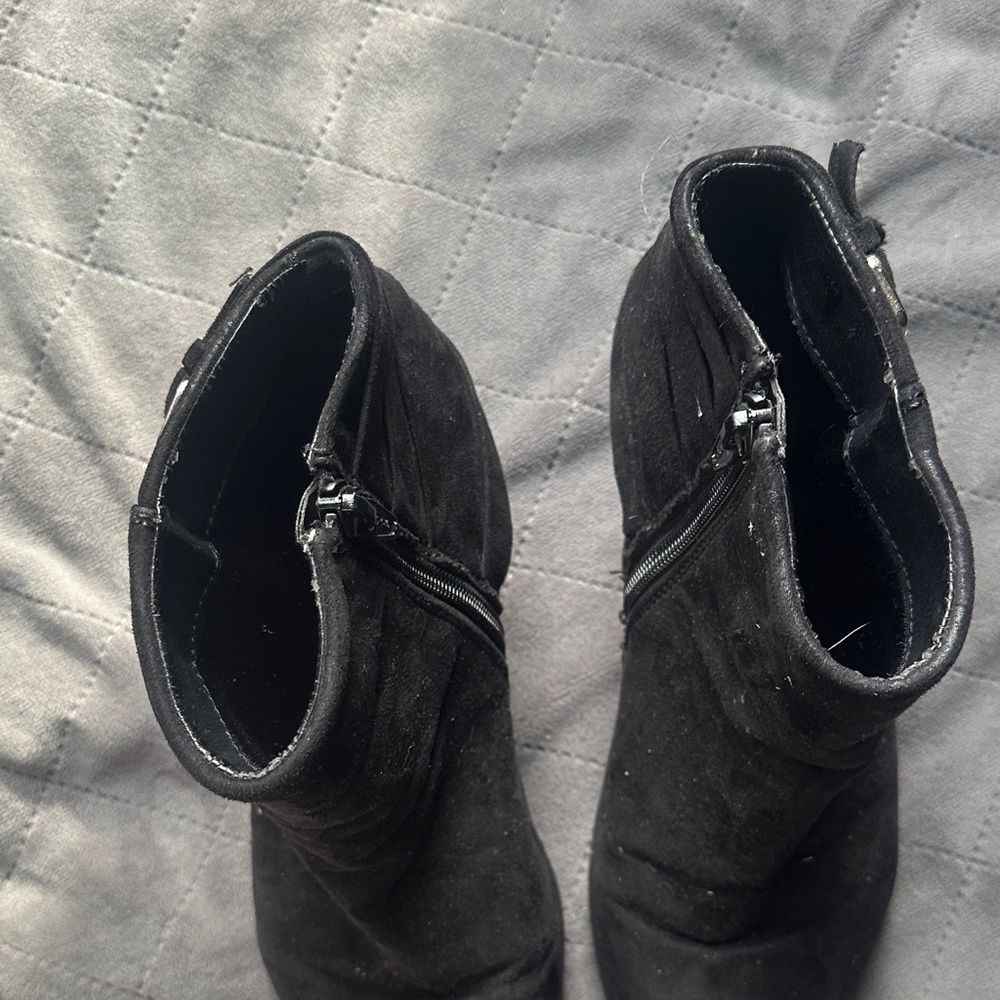 Cato Black Ankle Boots with Buckle Detail - Picture 7 of 7